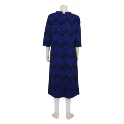 เดรสคอตั้ง แขน 3 ส่วน สีน้ำเงินเข้ม ลาย Chevron - Image 3