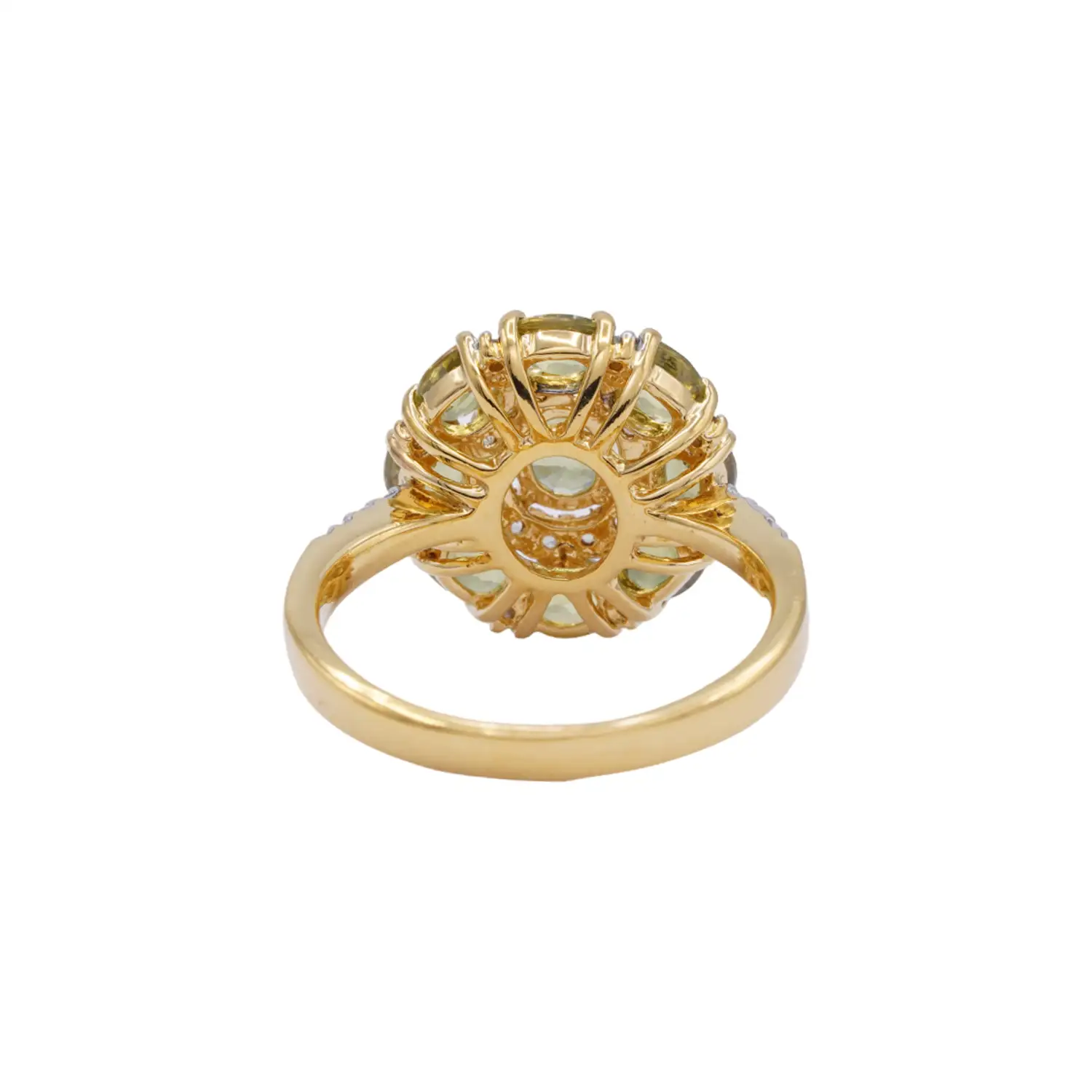 แหวนเงิน925 ชุบทอง18K ประดับเขียวส่องและเพชร - Image 4