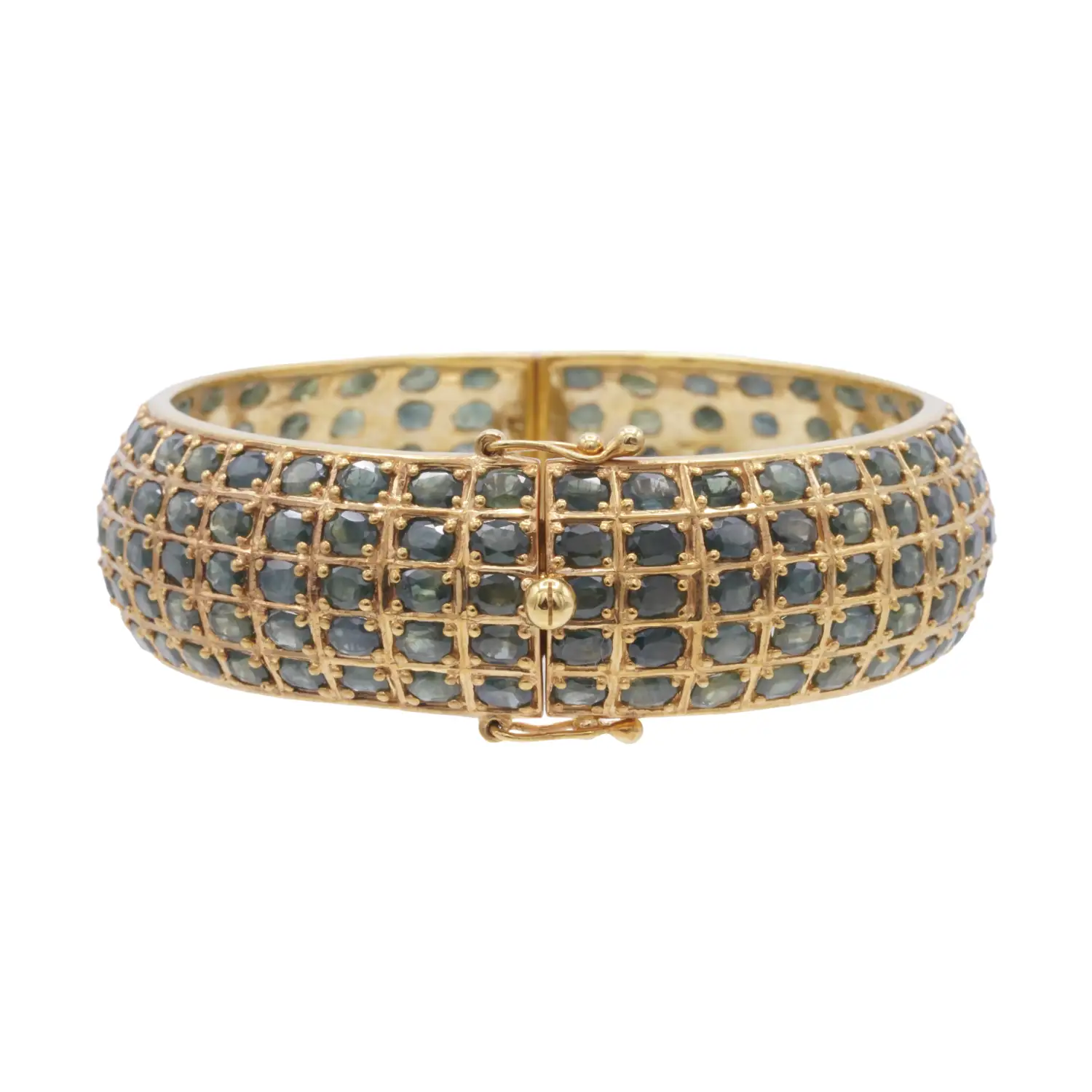 กำไลข้อมือเงิน925 ชุบทอง18K ประดับเขียวส่อง - Image 3