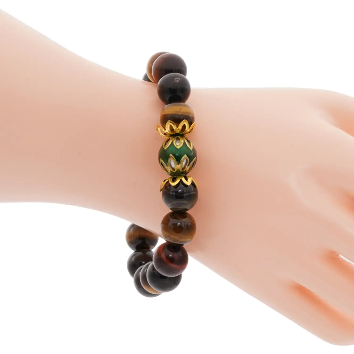 สร้อยข้อมือแก้วตาเสือ พร้อมส่วนตกแต่งลงยาสี - Image 19
