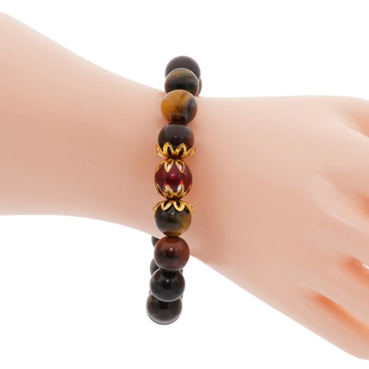 สร้อยข้อมือแก้วตาเสือ พร้อมส่วนตกแต่งลงยาสี - Image 18