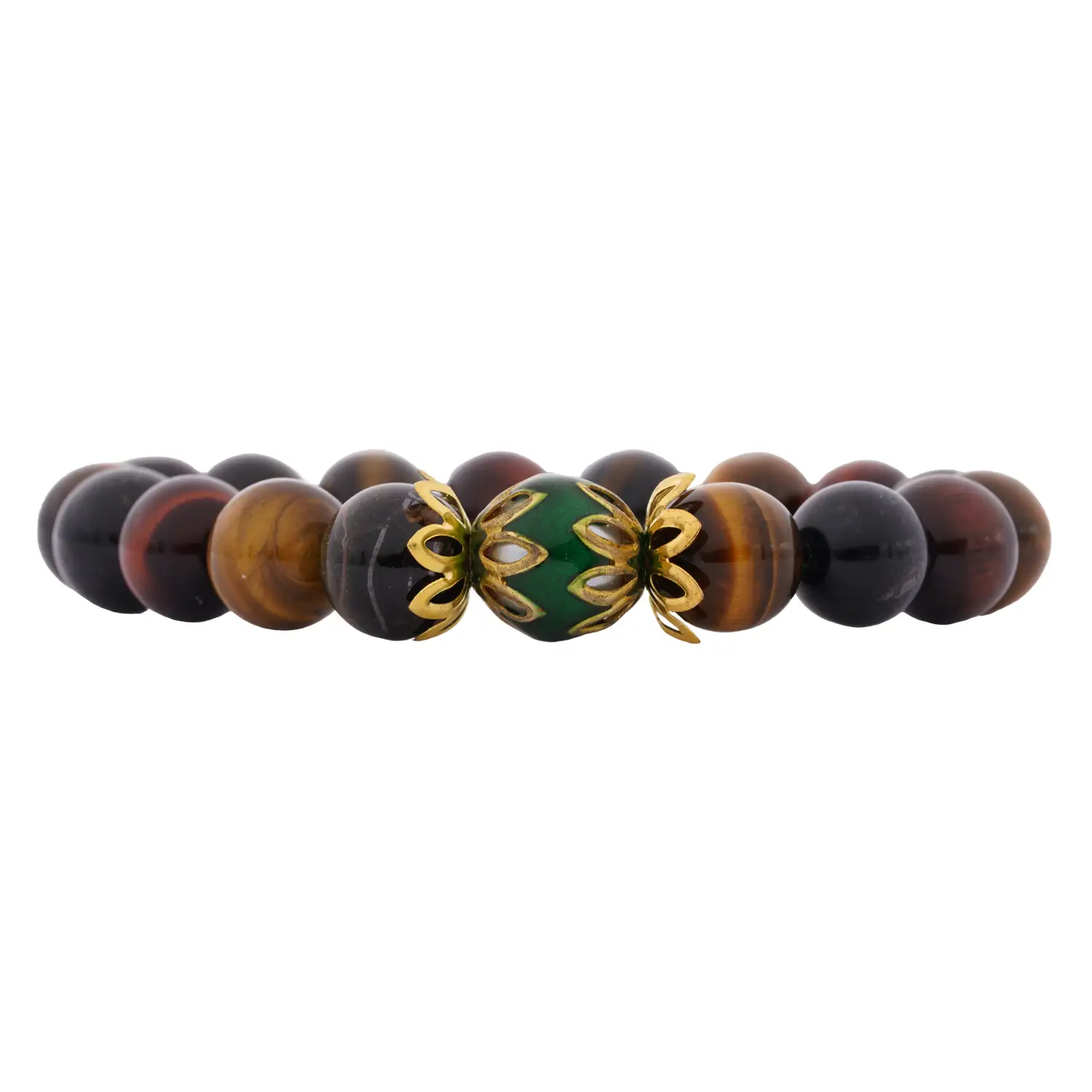 สร้อยข้อมือแก้วตาเสือ พร้อมส่วนตกแต่งลงยาสี - Image 3