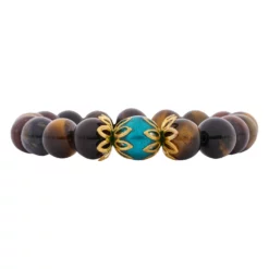 สร้อยข้อมือแก้วตาเสือ พร้อมส่วนตกแต่งลงยาสี - Image 4