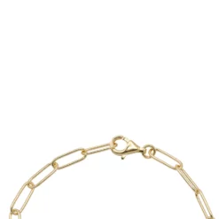 สร้อยข้อมือเงิน925 ชุบทอง14K ประดับเพชรสีฟ้า - Image 3