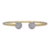 กำไลข้อมือ เงิน925 ชุบทอง14K  ประดับเพชรสีขาว 