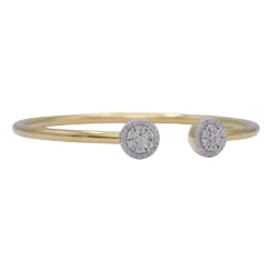 กำไลข้อมือ เงิน925 ชุบทอง14K  ประดับเพชรสีขาว  - Image 2