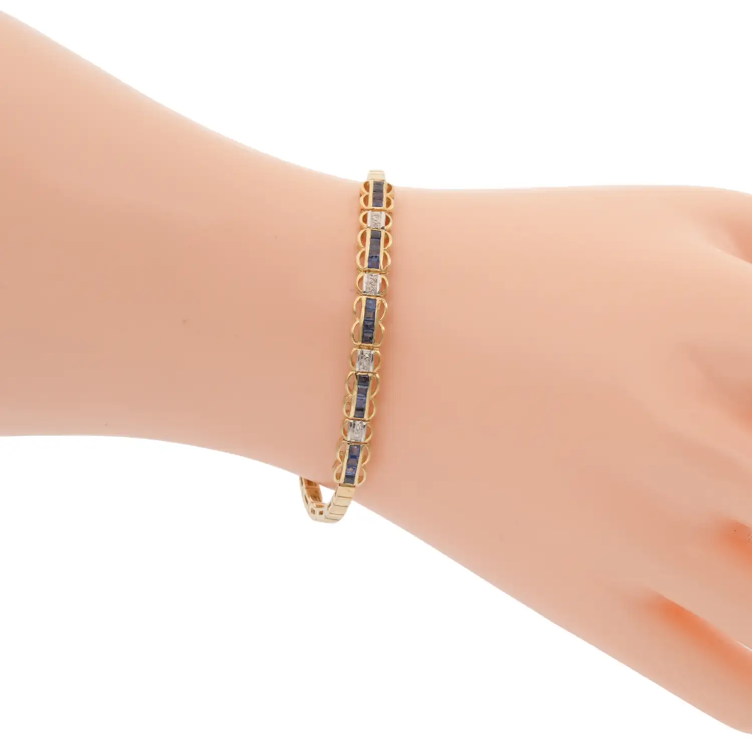 สร้อยข้อมือทอง14K ชุบทอง18K ประดับอัญมณีและเพชร - Image 2