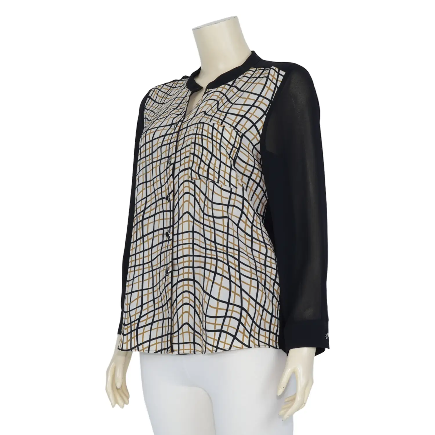 เสื้อคอกลม แขนยาวลายตาราง - Image 2