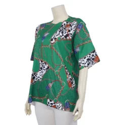 เสื้อคอกลม แขนสั้น ผ้าทอเกาหลี ลายกราฟิก - Image 5