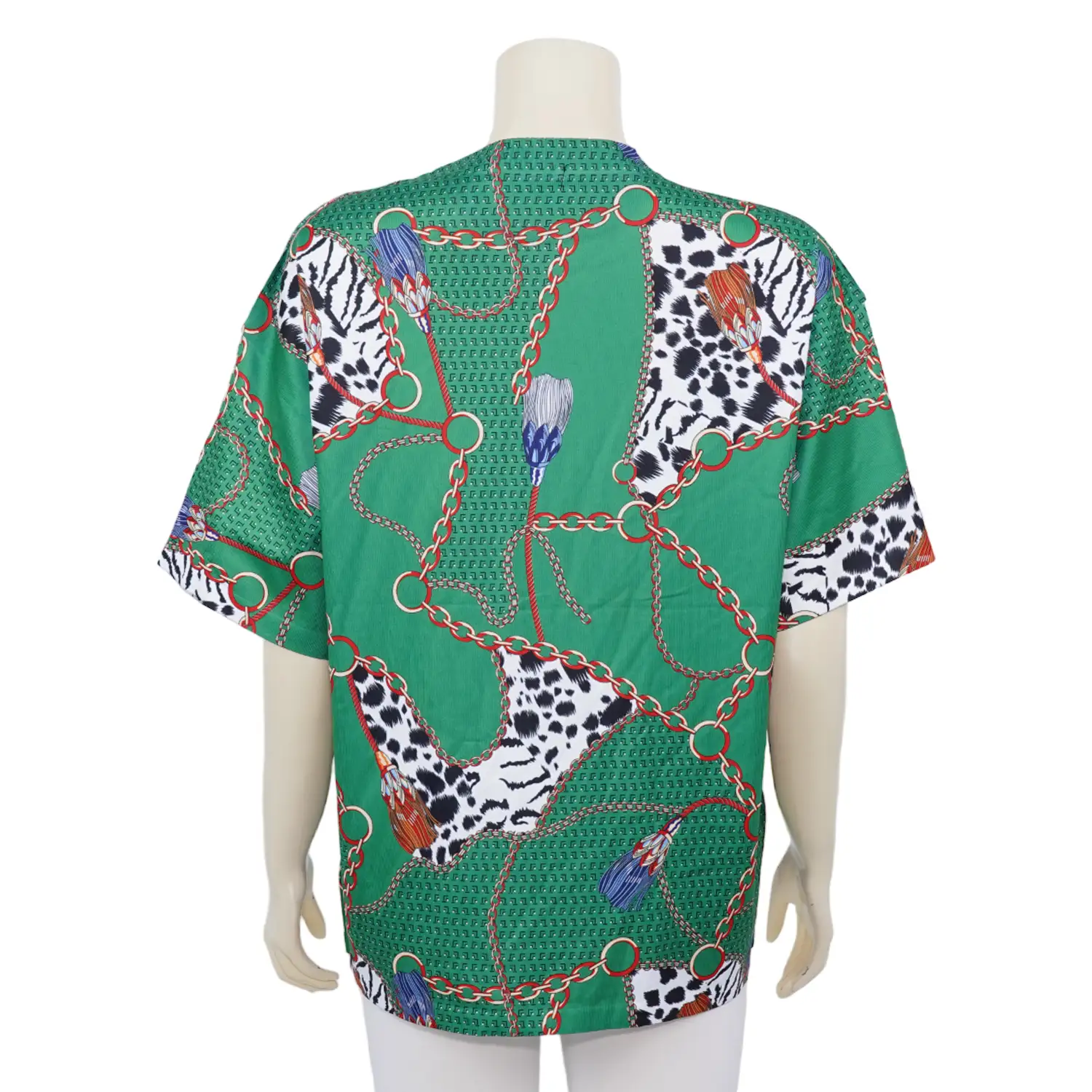 เสื้อคอกลม แขนสั้น ผ้าทอเกาหลี ลายกราฟิก - Image 6