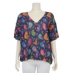 เสื้อคาร์ดิแกนคอวี แขนสั้น ผ้าทอเกาหลี - Image 3