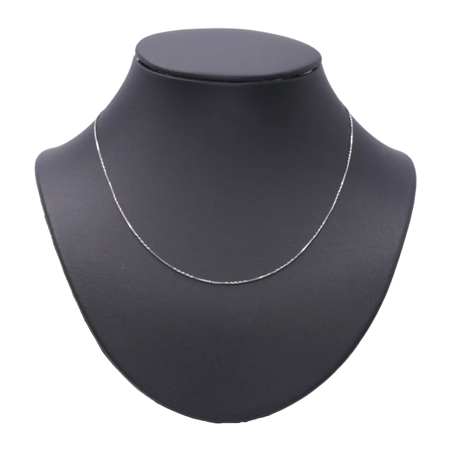 สร้อยคอทองขาว18K ลายกล่องสลับลายเกลียว