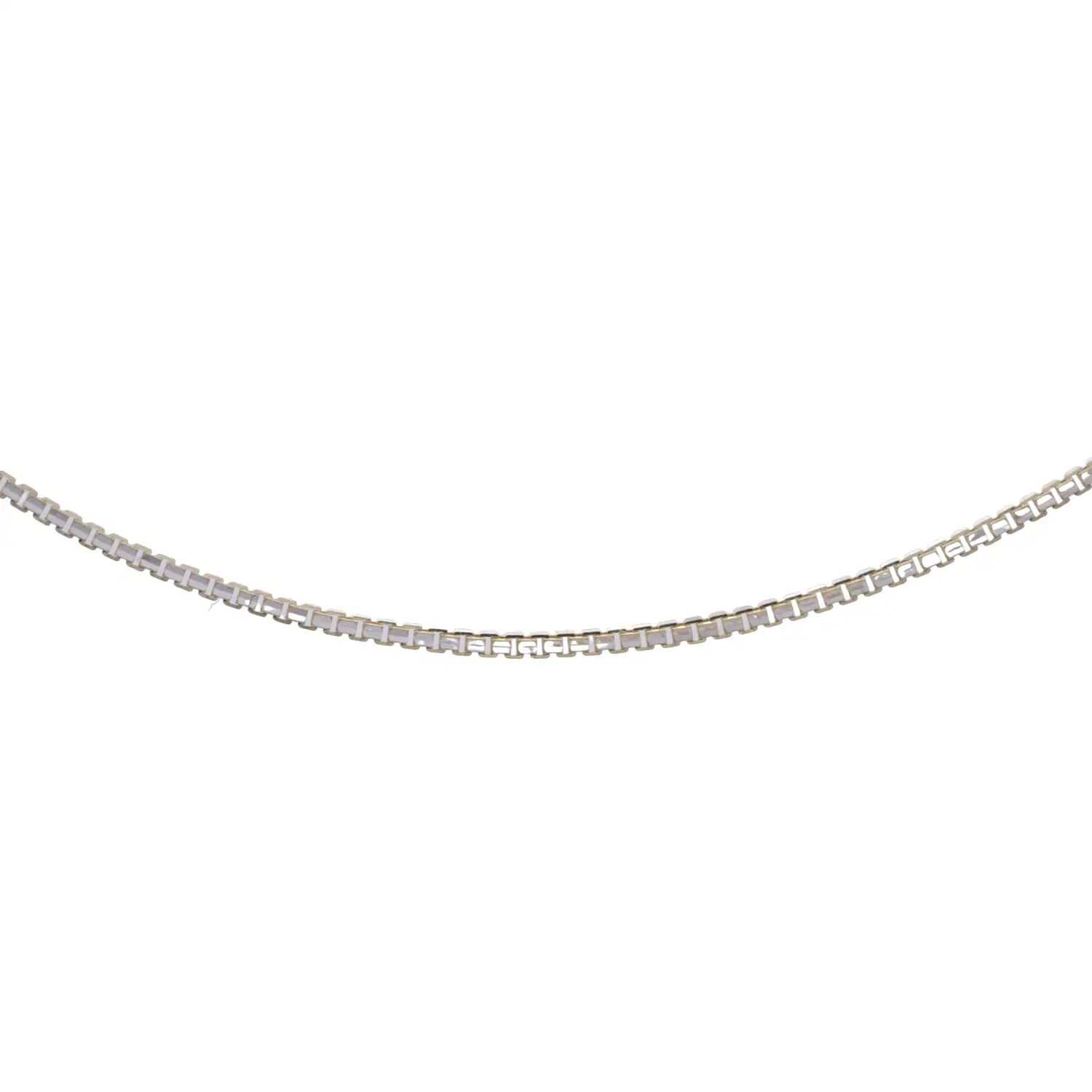 สร้อยคอทอง18K และทองขาว18K ลายกล่อง ดีไซน์ 2 กษัตริย์ - Image 2