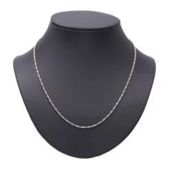 สร้อยคอทอง18K และทองขาว18K ลายลูกบอลเจียเหลี่ยมเพชร ดีไซน์ 2 กษัตริย์