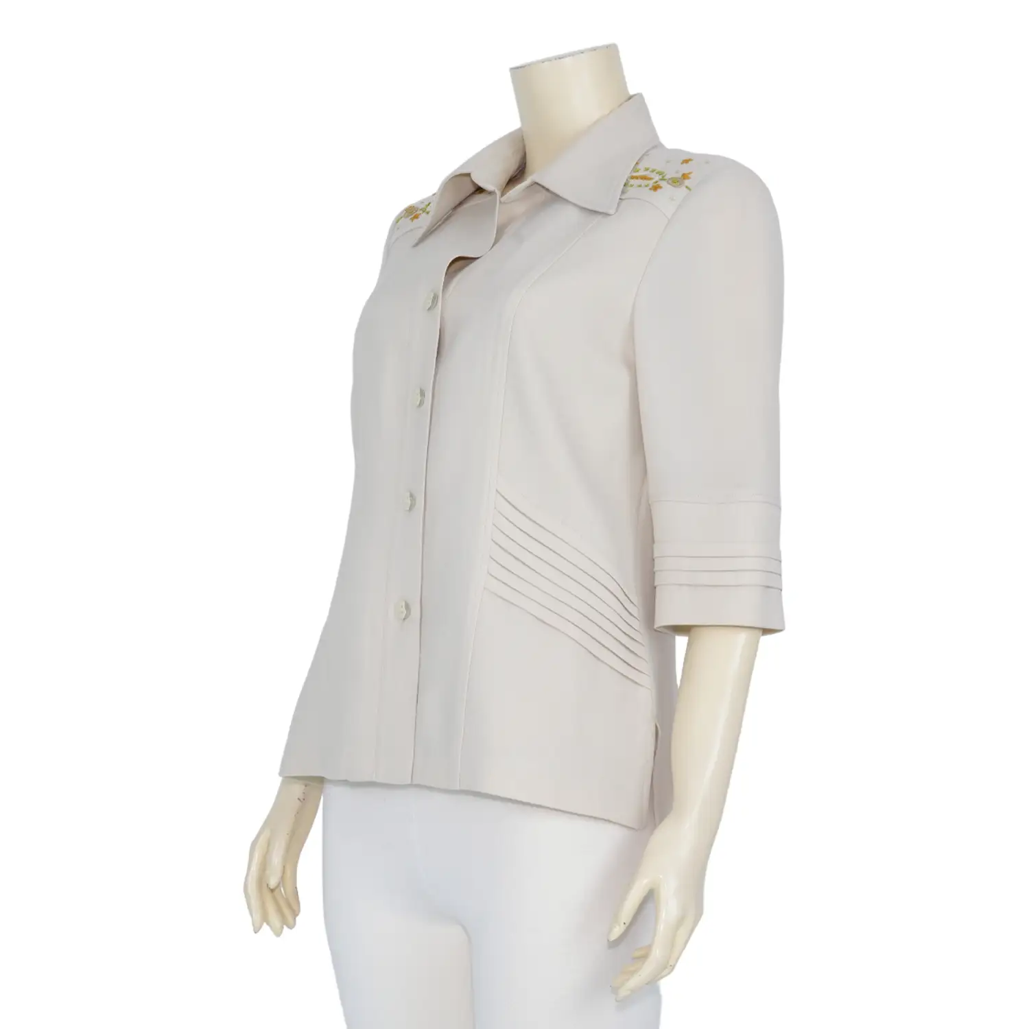 เสื้อเชิ้ต แขน 3 ส่วน ผ้าโคโม่ทวิล ดีไซน์คลาสสิก - Image 4