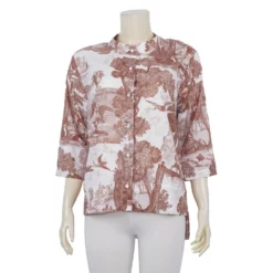 เสื้อคอกลม แขน 3 ส่วน ผ้าลายสัตว์ป่า