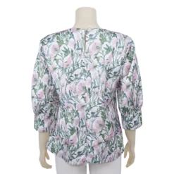เสื้อคอกลม แขน 3 ส่วน ผ้าลายดอกไม้ แบบศิลปะยุคอาร์ตนูโว - Image 3
