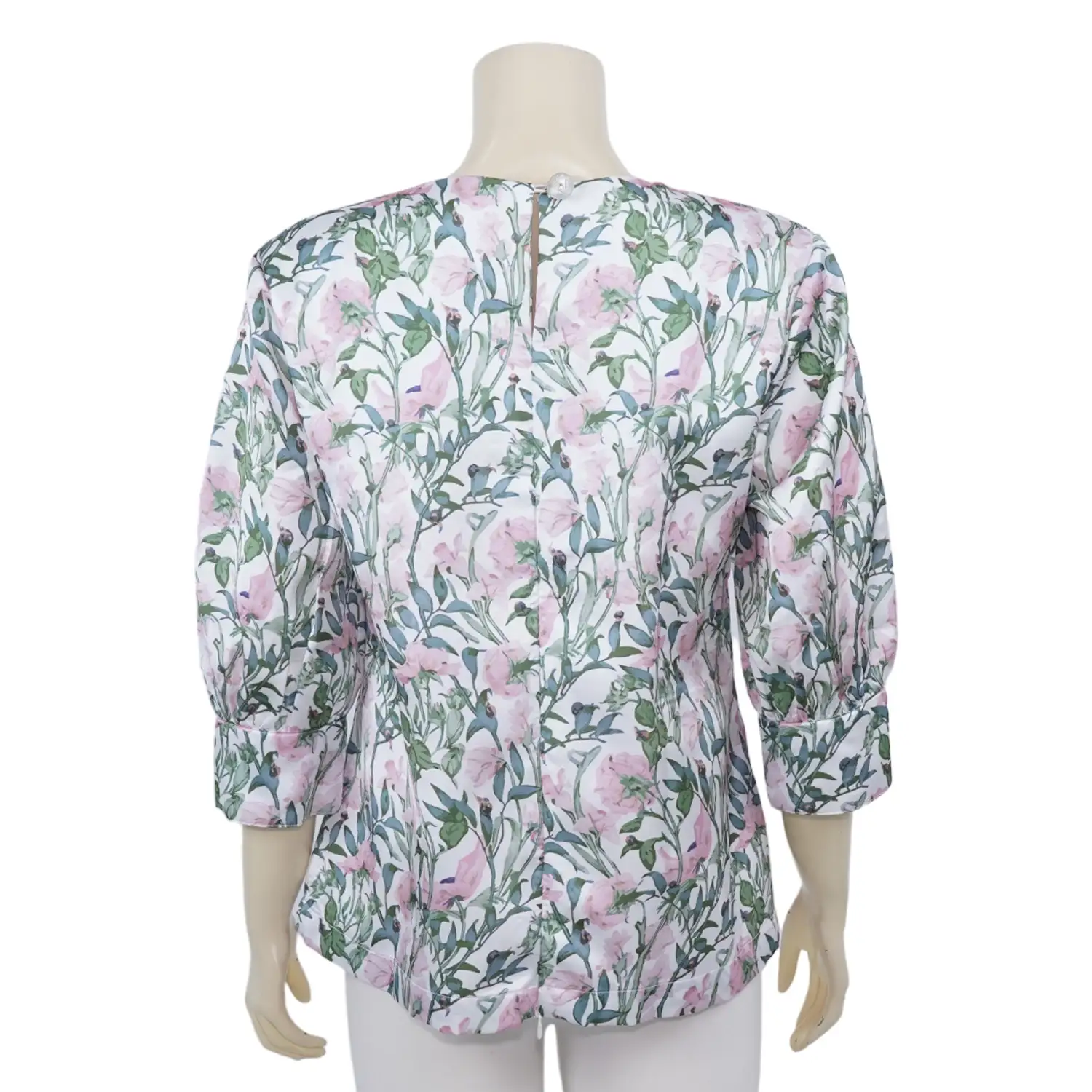 เสื้อคอกลม แขน 3 ส่วน ผ้าลายดอกไม้ แบบศิลปะยุคอาร์ตนูโว - Image 3