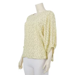 เสื้อคอกลม ปลายแขนพอง ยาว 3 ส่วน ผ้าคอตตอนเรยอง - Image 2