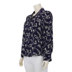 เสื้อเชิ้ต แขนยาว ผ้าชีฟองด๊อบบี้ ลายหลุยส์ - Image 2