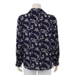 เสื้อเชิ้ต แขนยาว ผ้าชีฟองด๊อบบี้ ลายหลุยส์ - Image 3