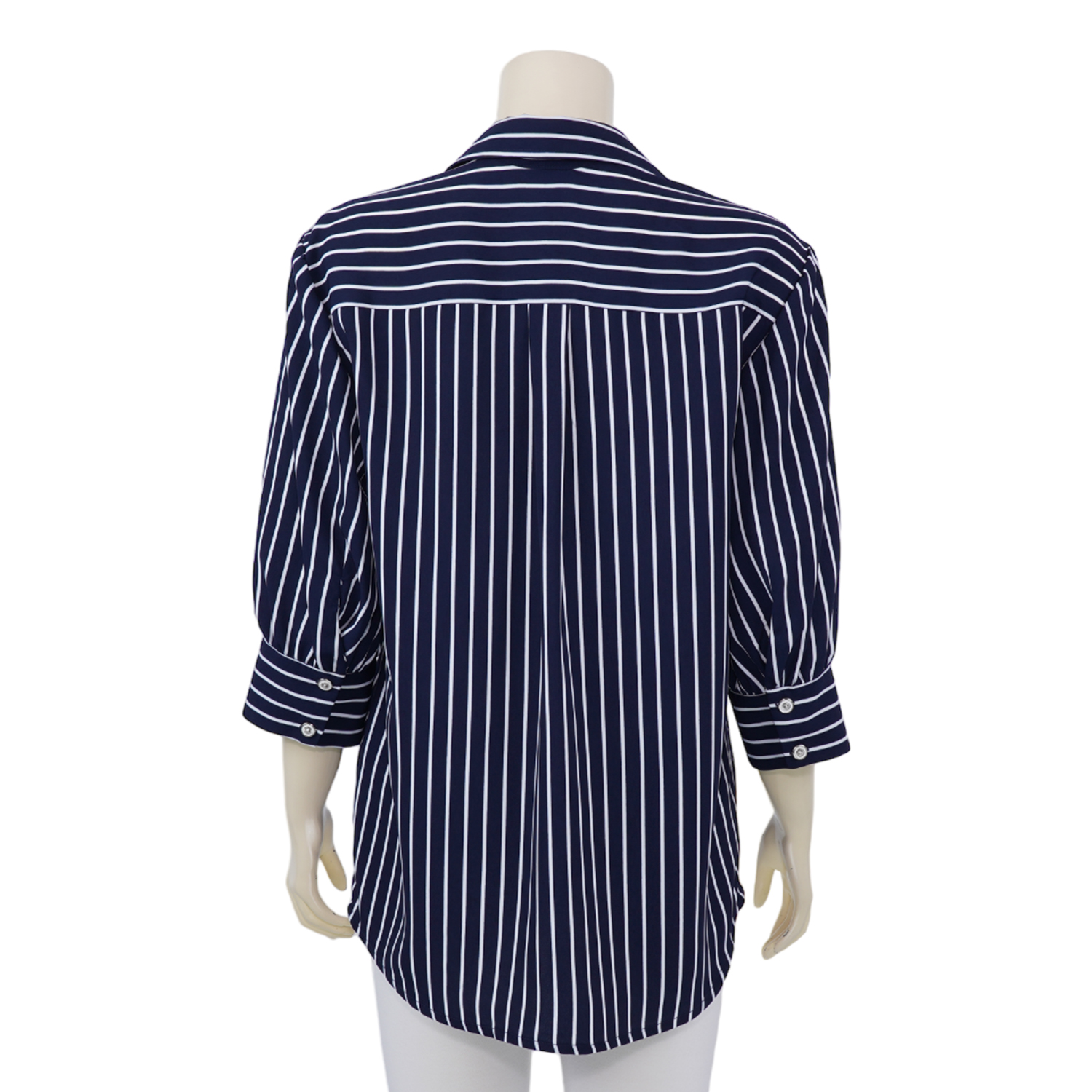 เสื้อเชิ้ต แขน 3 ส่วน ผ้าพีชสกิน ลายทาง - Image 3