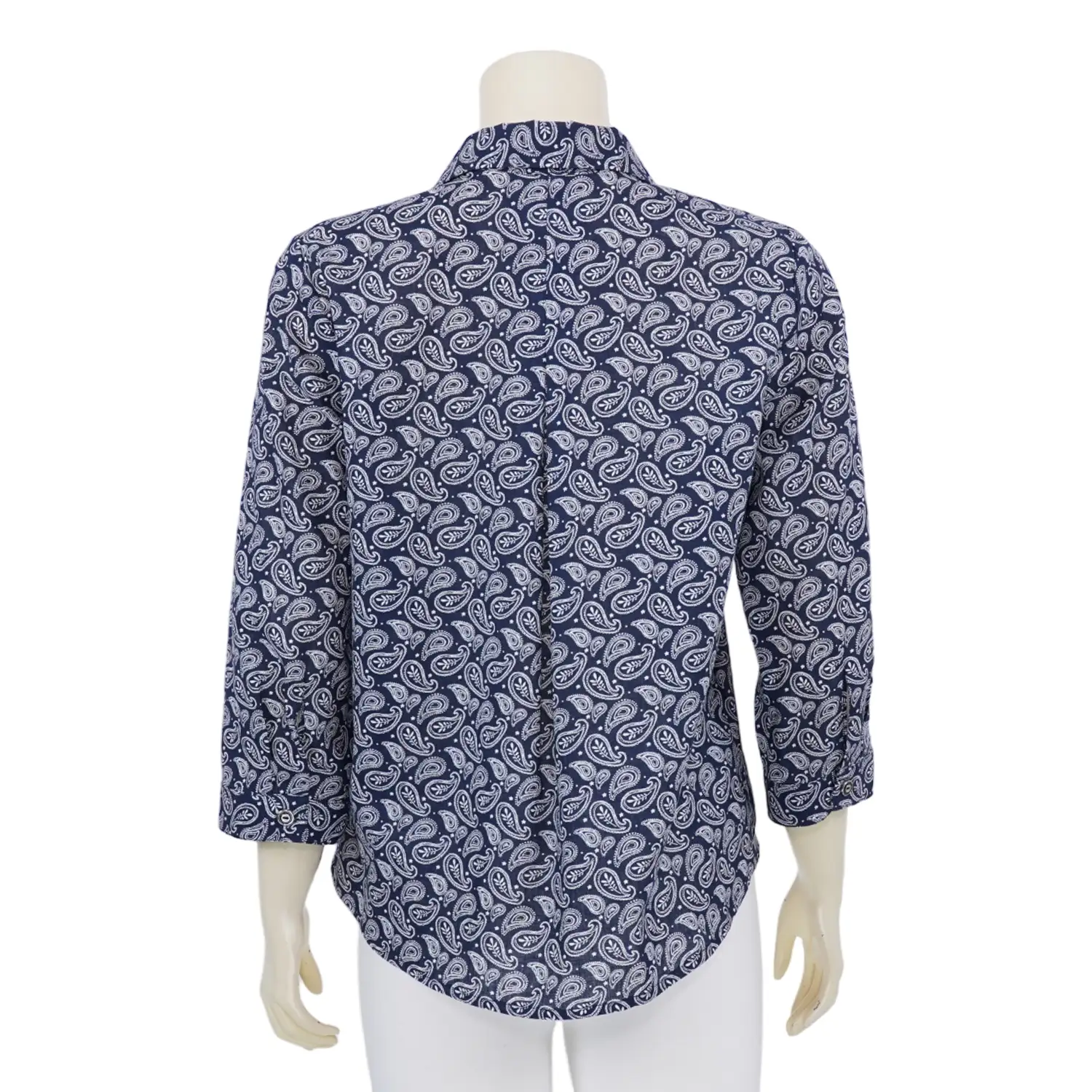 เสื้อเชิ้ต แขน 4 ส่วน ผ้าคอตตอน ลายเพสลีย์ - Image 3