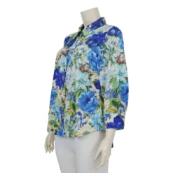 เสื้อเชิ้ต แขน 5 ส่วน ผ้าวอยล์ลายฟลอรัล - Image 3