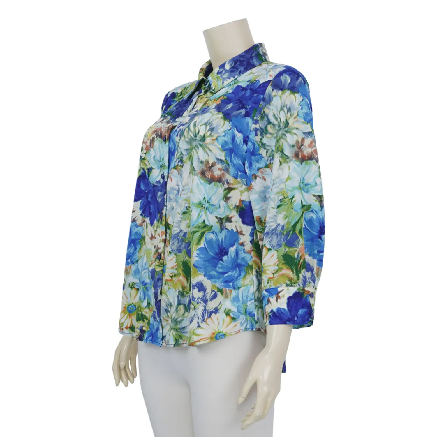 เสื้อเชิ้ต แขน 5 ส่วน ผ้าวอยล์ลายฟลอรัล - Image 3