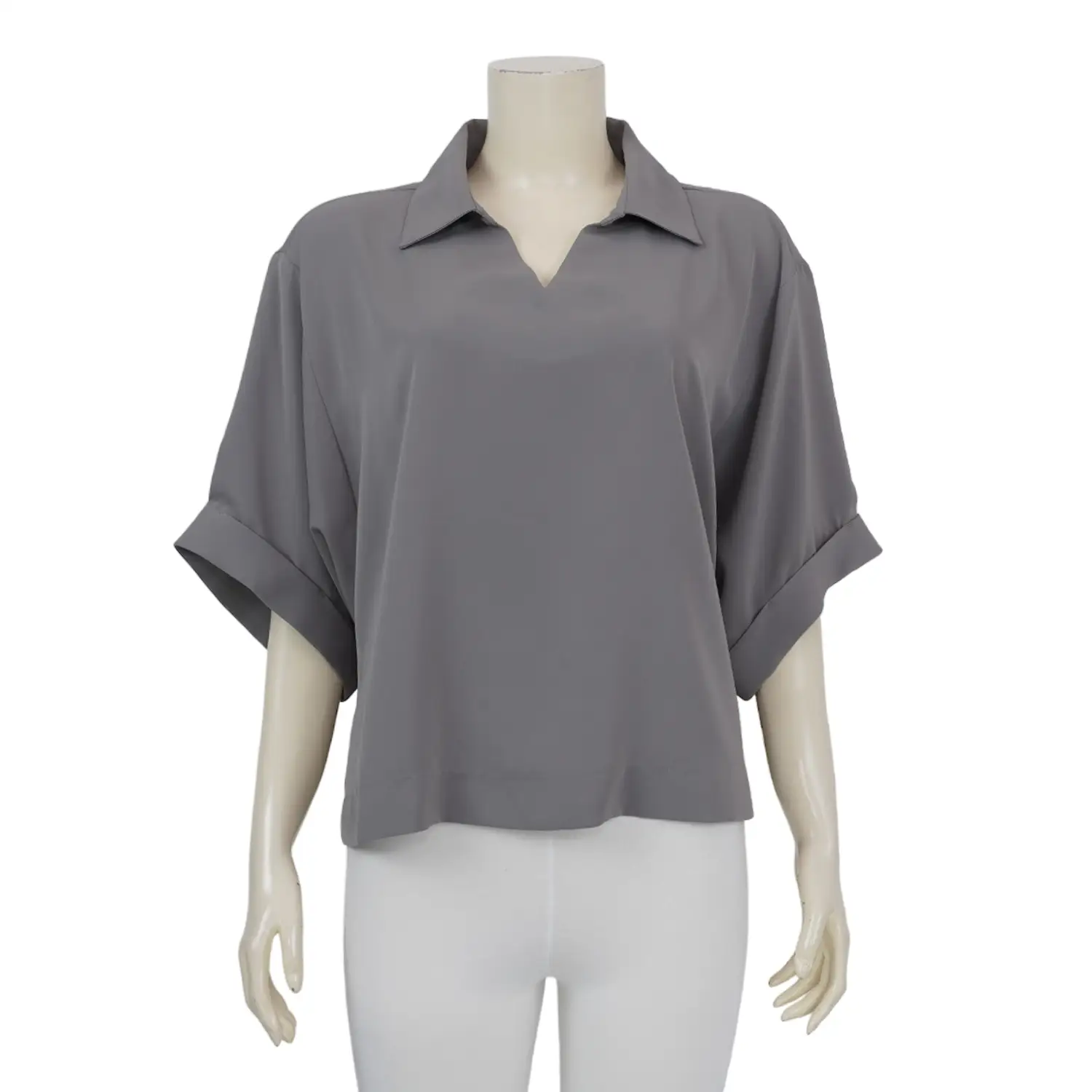 เซตเสื้อคอปก ผ้าชาร์มัวพิมพ์ลาย และผ้าซาตินสีพื้น (2 ตัว/เซต) - Image 5