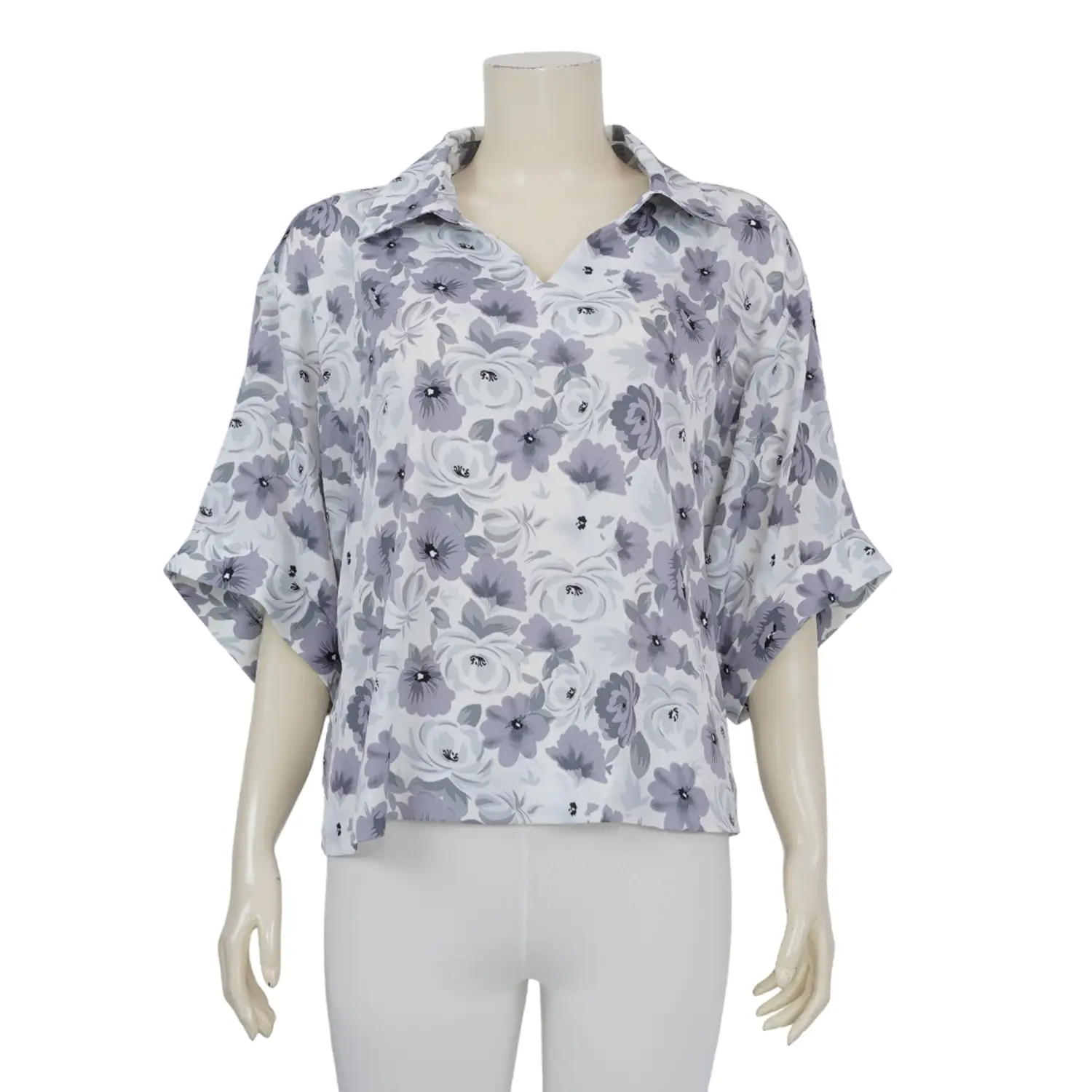 เซตเสื้อคอปก ผ้าชาร์มัวพิมพ์ลาย และผ้าซาตินสีพื้น (2 ตัว/เซต) - Image 4