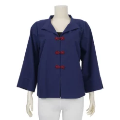 เสื้อคอจีน แขน 3 ส่วน ผ้าลินินผสม พร้อมเสื้อแขนกุด - Image 2