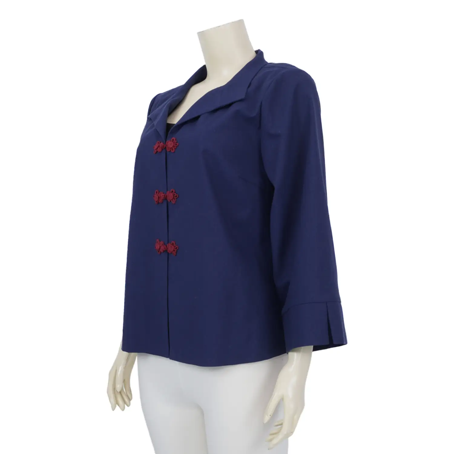 เสื้อคอจีน แขน 3 ส่วน ผ้าลินินผสม พร้อมเสื้อแขนกุด - Image 7