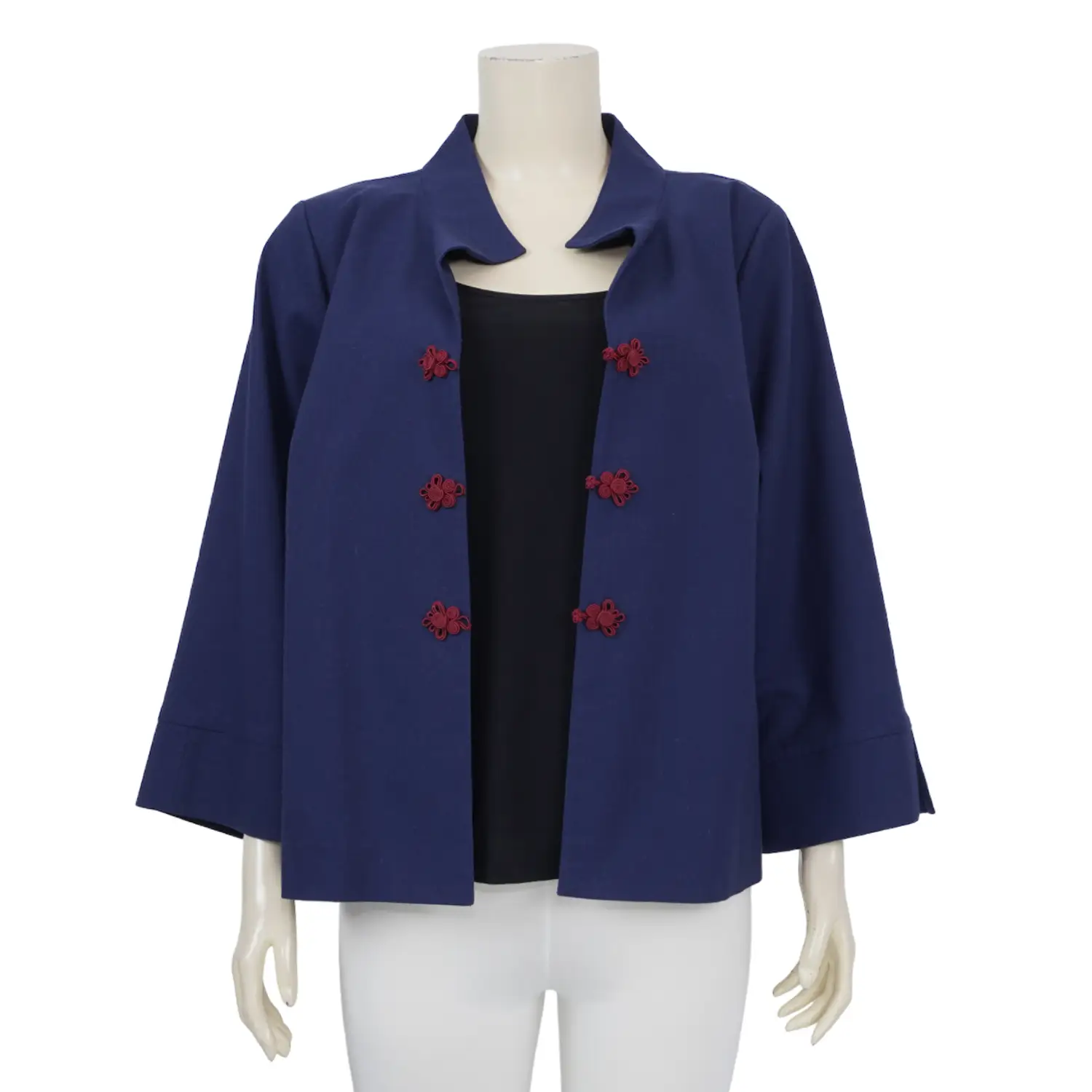 เสื้อคอจีน แขน 3 ส่วน ผ้าลินินผสม พร้อมเสื้อแขนกุด - Image 6