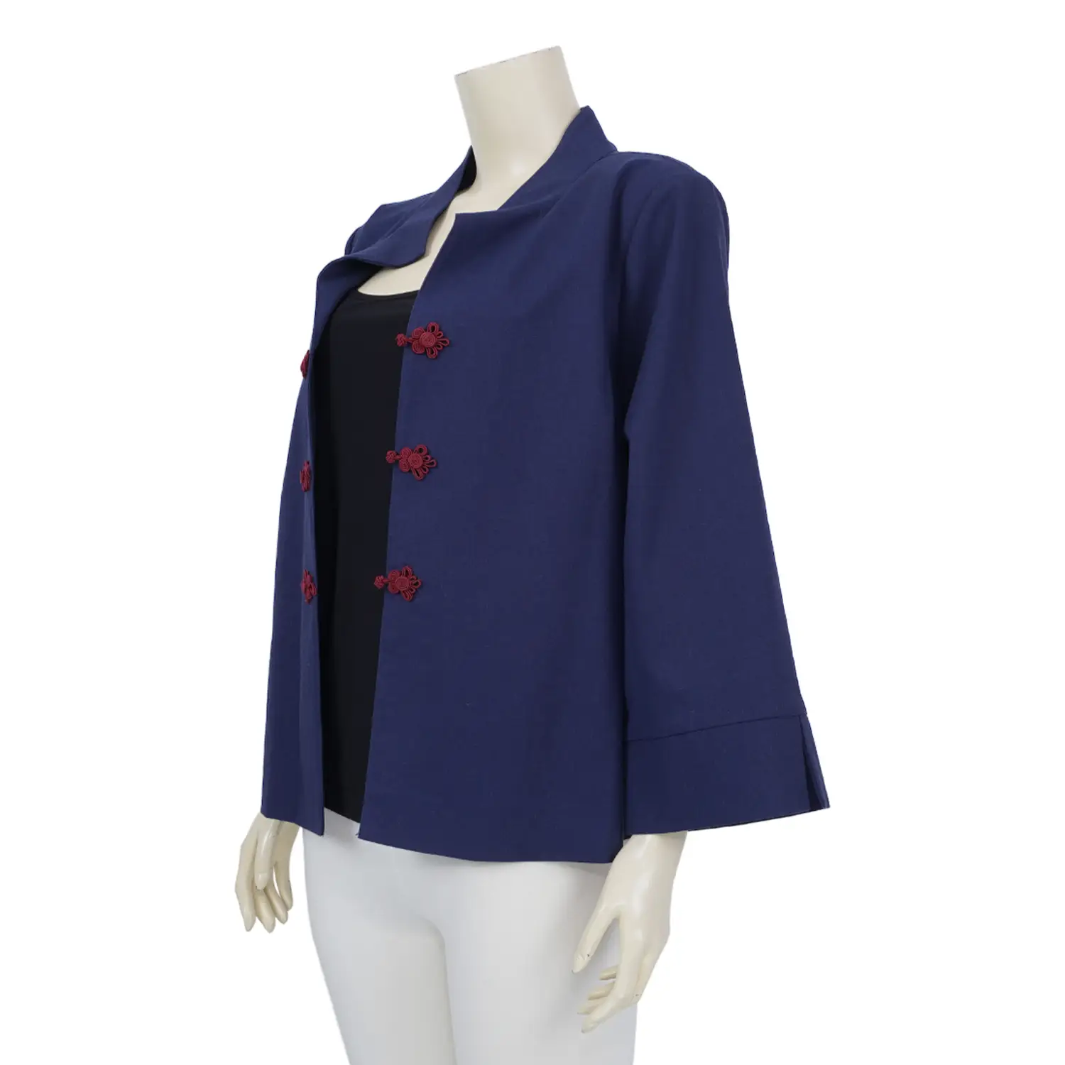 เสื้อคอจีน แขน 3 ส่วน ผ้าลินินผสม พร้อมเสื้อแขนกุด - Image 5