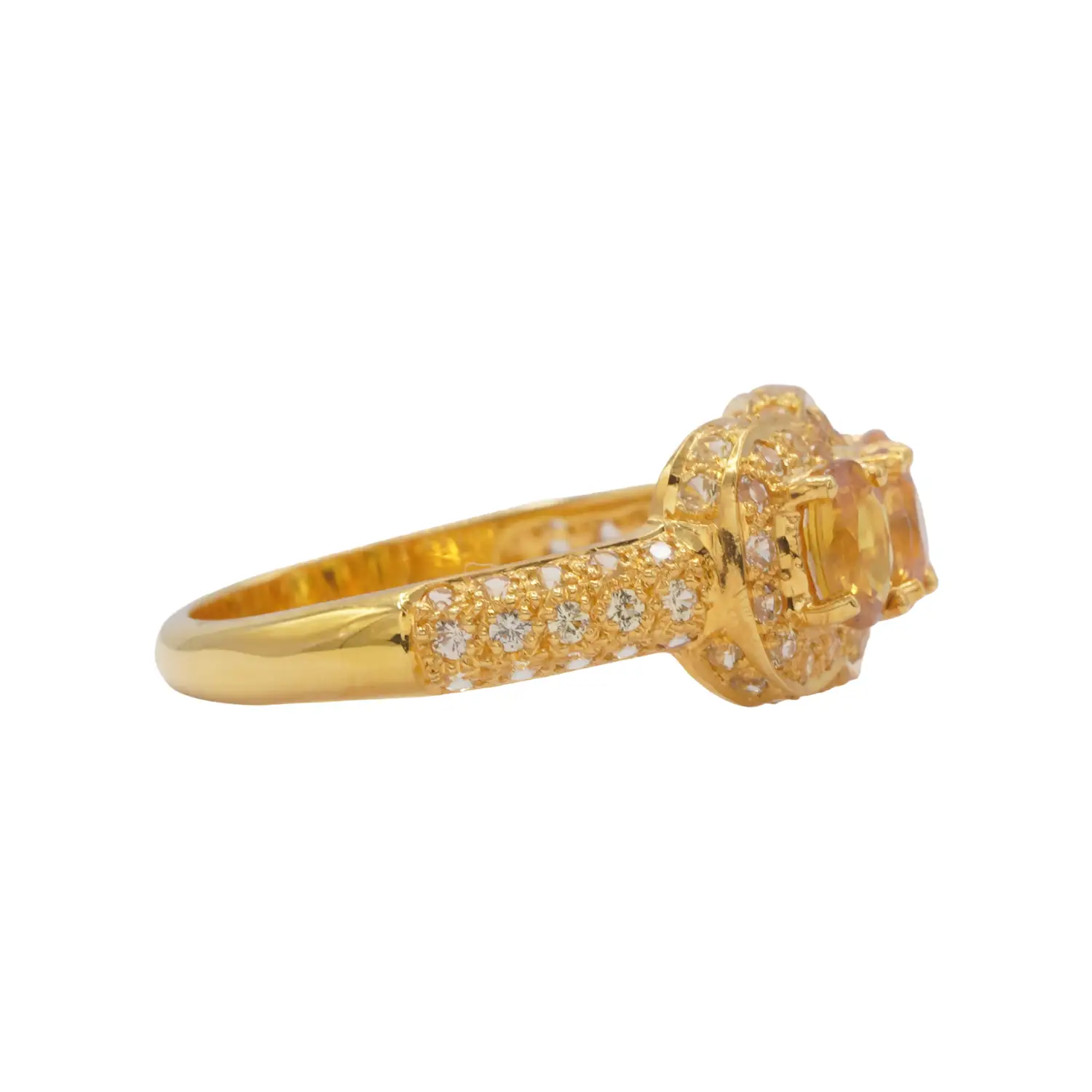 แหวนเงิน925 ชุบทอง24K ประดับบุษราคัม - Image 3