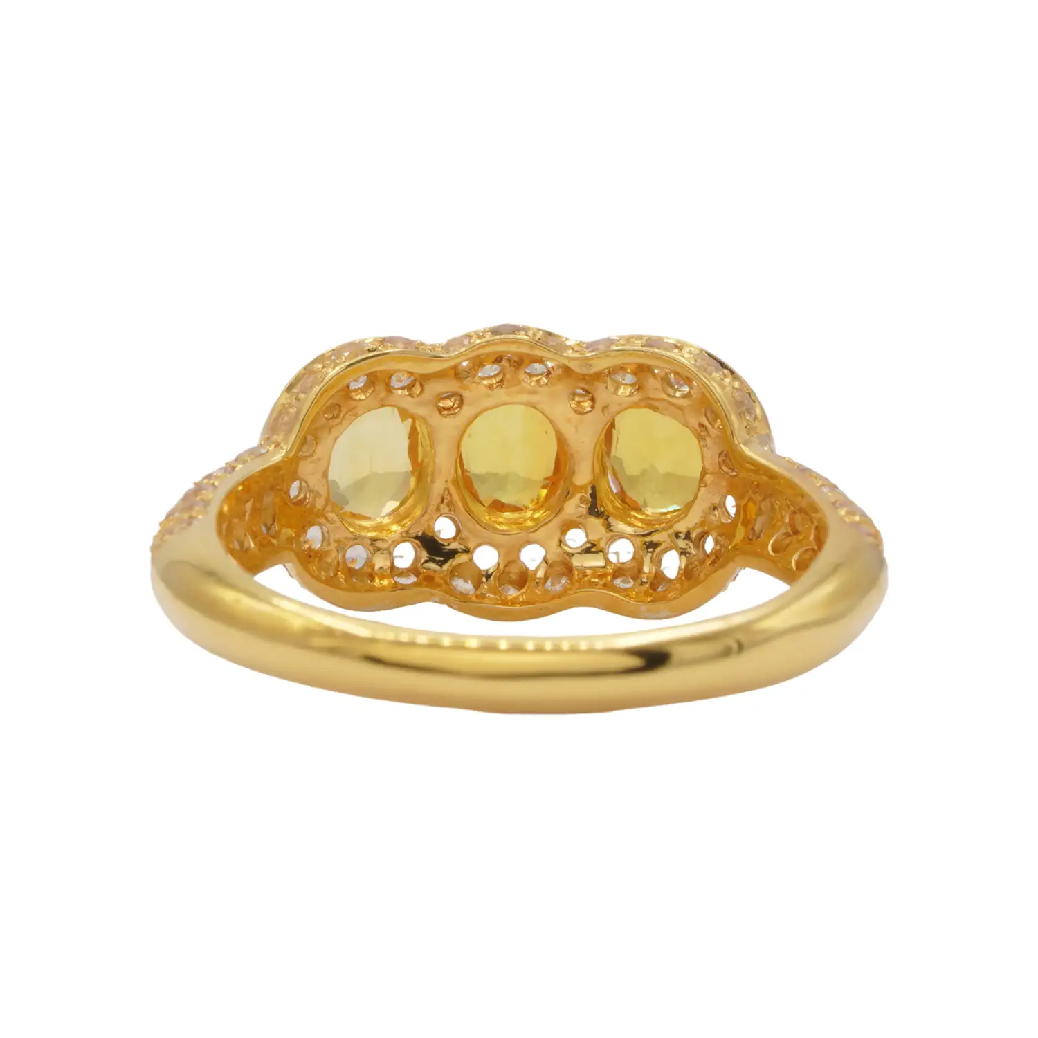 แหวนเงิน925 ชุบทอง24K ประดับบุษราคัม - Image 4