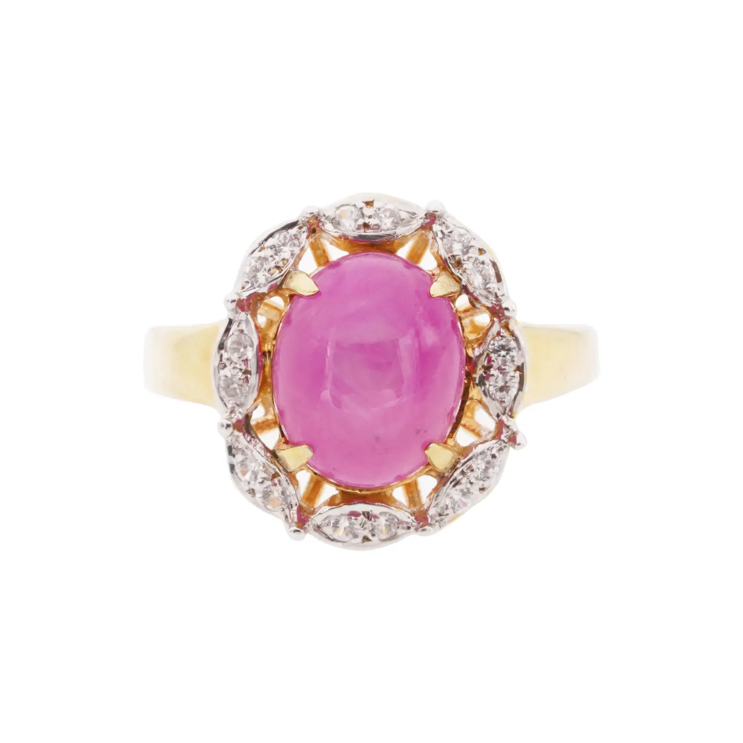 แหวนเงิน925 ชุบทอง24K ประดับโอปอ และเซอร์คอนสีขาว