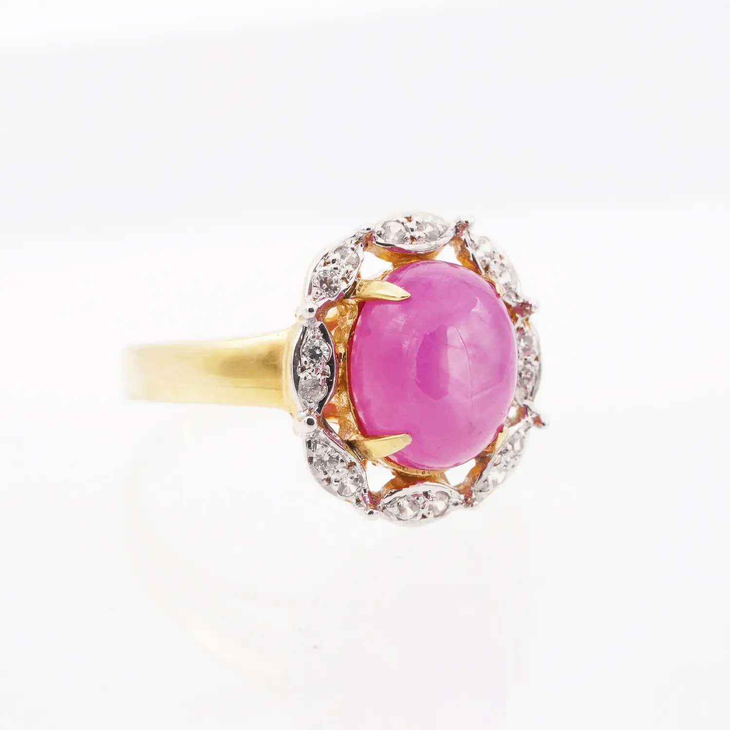 แหวนเงิน925 ชุบทอง24K ประดับโอปอ และเซอร์คอนสีขาว - Image 2