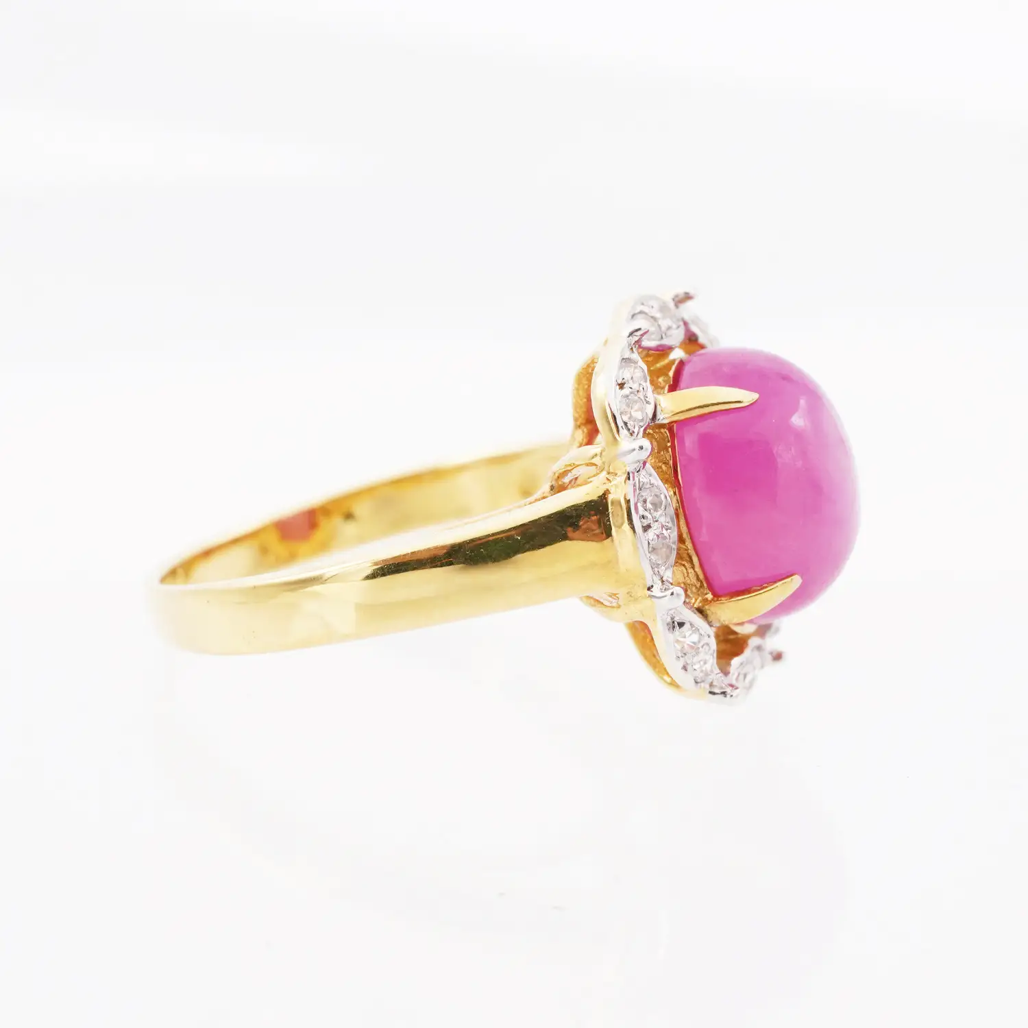 แหวนเงิน925 ชุบทอง24K ประดับโอปอ และเซอร์คอนสีขาว - Image 4