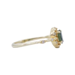 แหวนเงิน925 ชุบทอง18K ประดับเขียวส่องและเพชร(PK) - Image 4