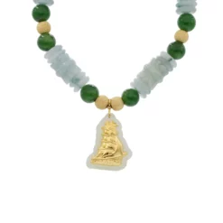 สร้อยข้อมือหยก ประดับจี้หยกเหอเถียน ฝังทอง24K รูปเรือสำเภา - Image 3