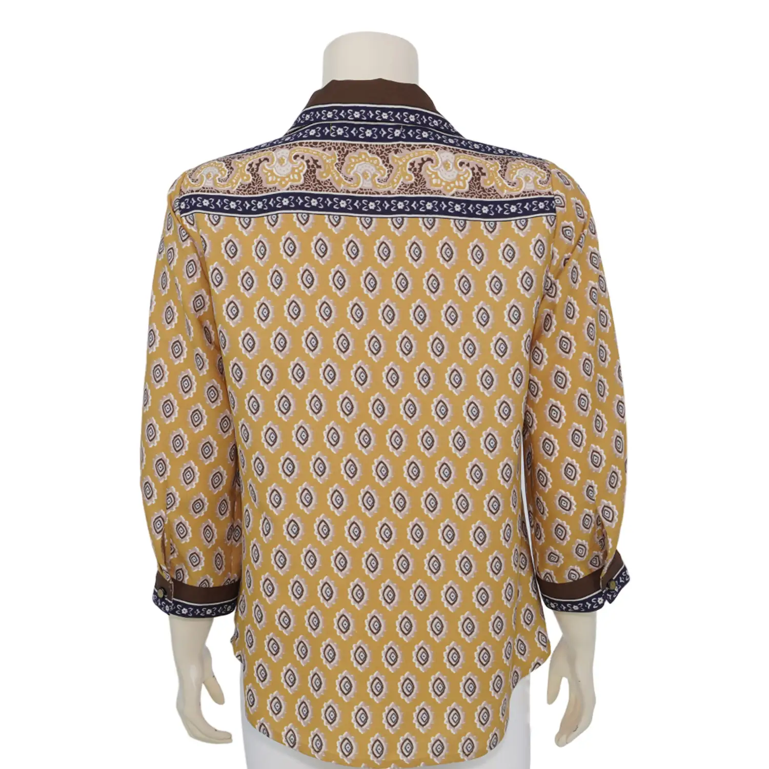 เสื้อเชิ้ตสตรี แขนกระบอก ยาว 4 ส่วน ผ้าพีชสกินลาย Thai Painting - Image 5