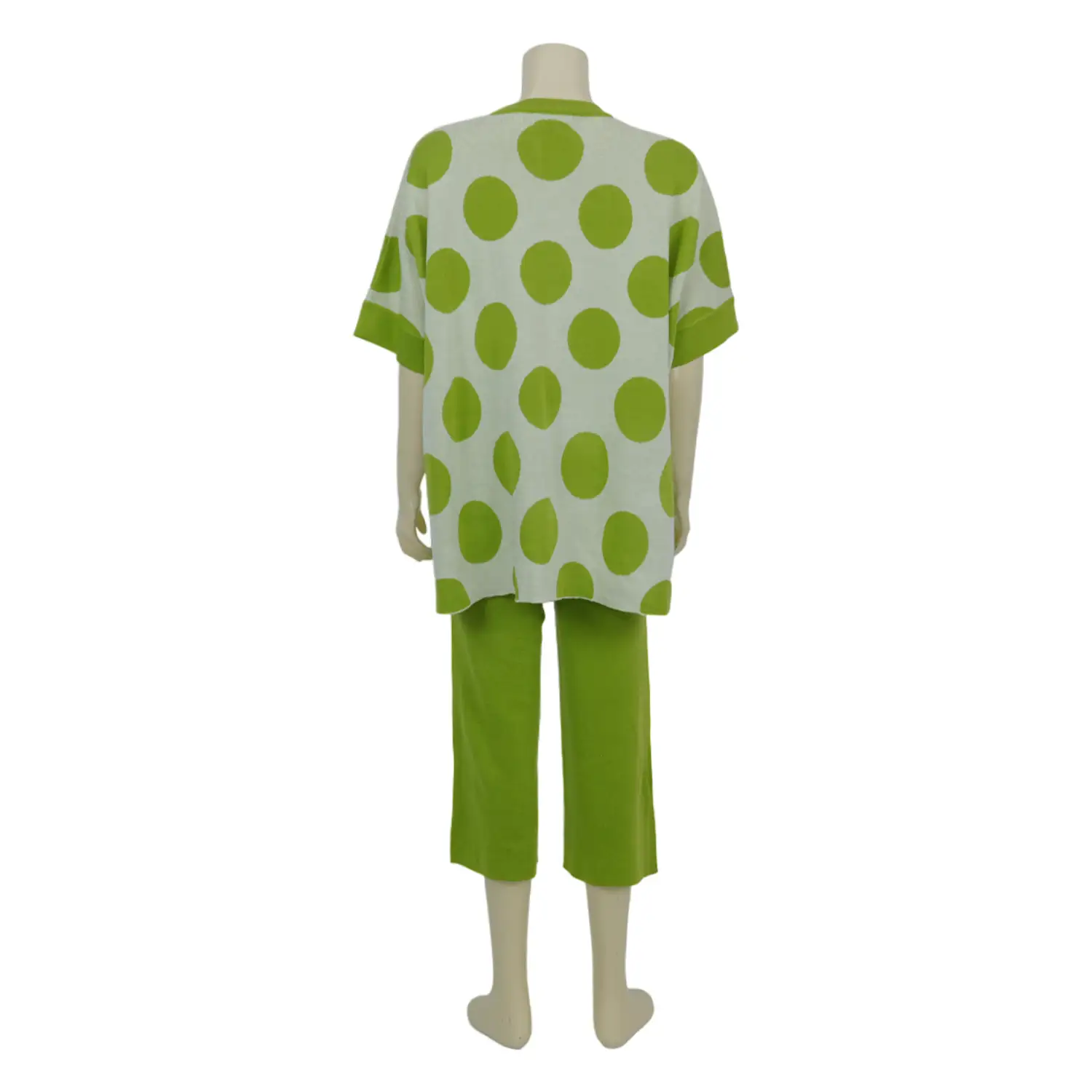 เซตโพลก้า ดอท เบสิก เสื้อคอจีนและกางเกง ทรงคูลอตยาว 4 ส่วน - Image 5