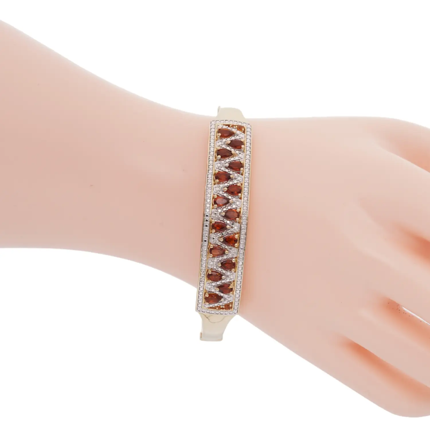 กำไลข้อมือเงิน925 ชุบทอง14K ประดับมาเดร่า ซิทริน - Image 2