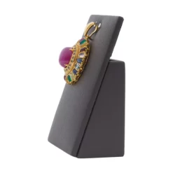 จี้เงิน925 ชุบทอง24K  ประดับทับทิม และอัญมณีหลากชนิด - Image 4