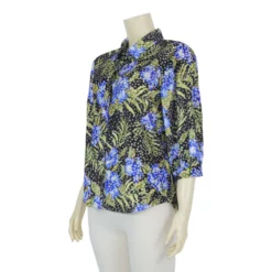 เสื้อเชิ้ตแขน 3 ส่วน เสริมขอบแขน ผ้ากำมะหยี่ - Image 2