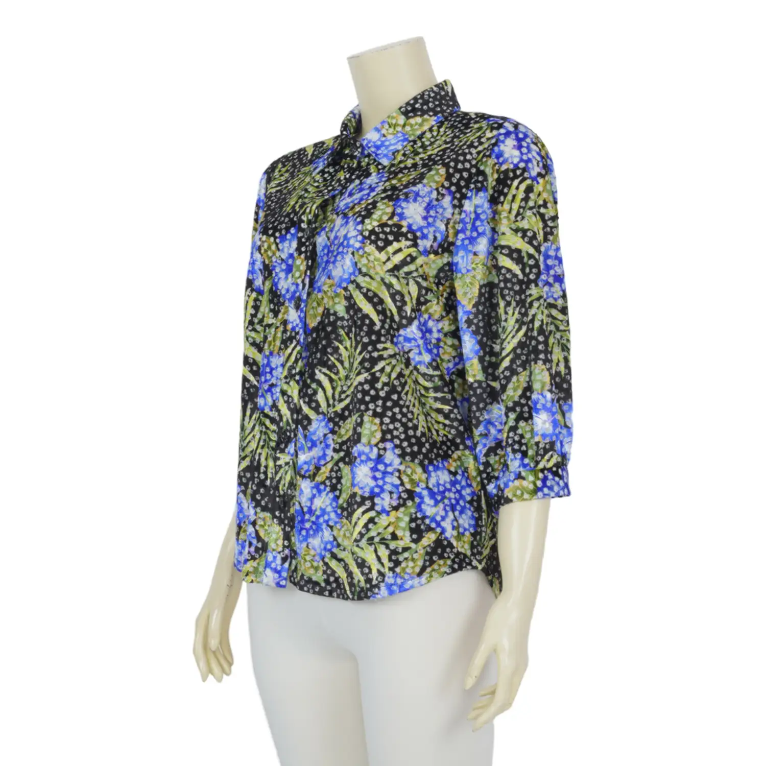 เสื้อเชิ้ตแขน 3 ส่วน เสริมขอบแขน ผ้ากำมะหยี่ - Image 2