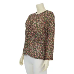 เสื้อคอกลม แขนยาว แต่งผ้าระบาย ผ้าราเชลลายฟลอรัล - Image 2