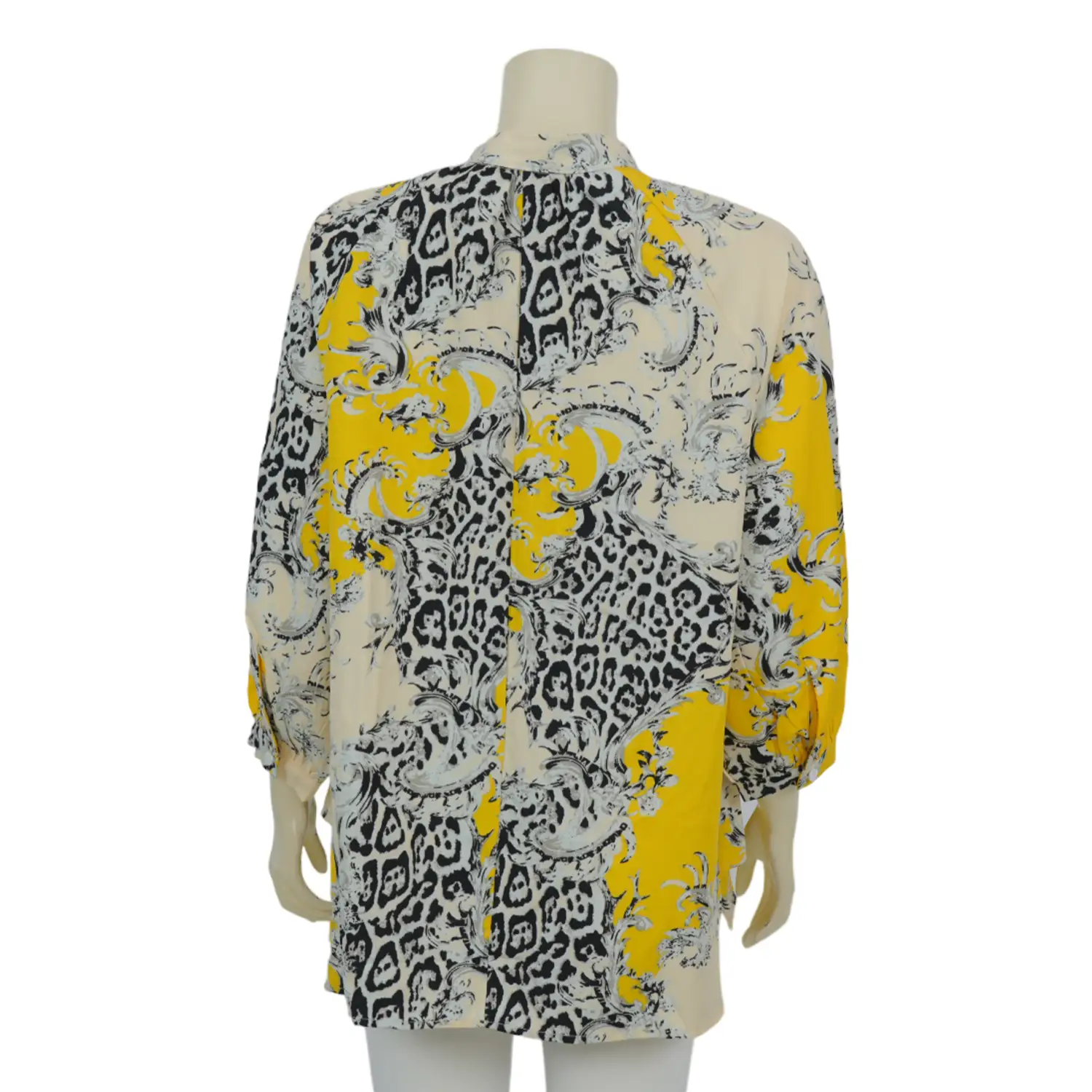 เสื้อคอจีน แขนแร็กแลน ลาย Yellow Leopard - Image 3